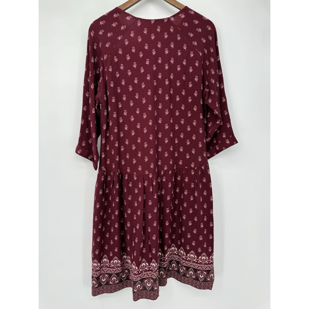 Garnet Hill Trapeze Peasant Swing Dress Boho‎ Cottagecore 3/4 Sleeve - Picture 5 of 10